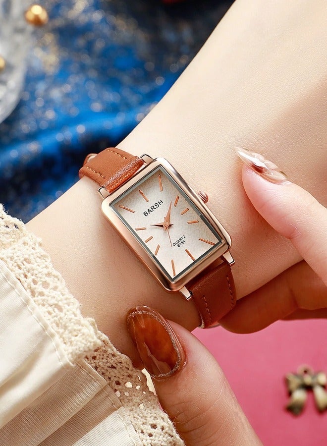 Barsh Women's Leather Strap Quartz Watch - Image 5