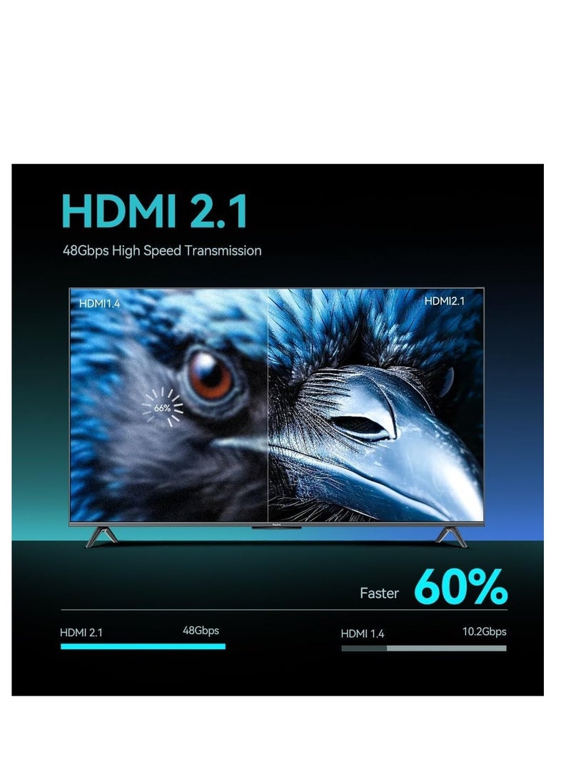 KASTWAVE Magnetic HDMI to HDMI Adapter 8K, HDMI 2.1 Female to Male Connector Extension Adapter Support 8K@60Hz / 4K@120Hz 48Gbps UHD 2160P 1080P 3D, HDR, ARC for Laptop, PC, Monitor, Roku TV, Navy - Image 2