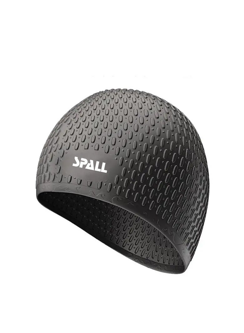 Spall Swimming Cap Comfortable Rubber Swim Bubble Cap Waterproof High Elastic For Long Short And Curly Hair Curly Braids Silicone Shower Hat Keep Hairstyle - Image 1