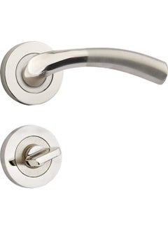 Eym Hira Marmaris Nickel Satin Badge Door Handle WC 