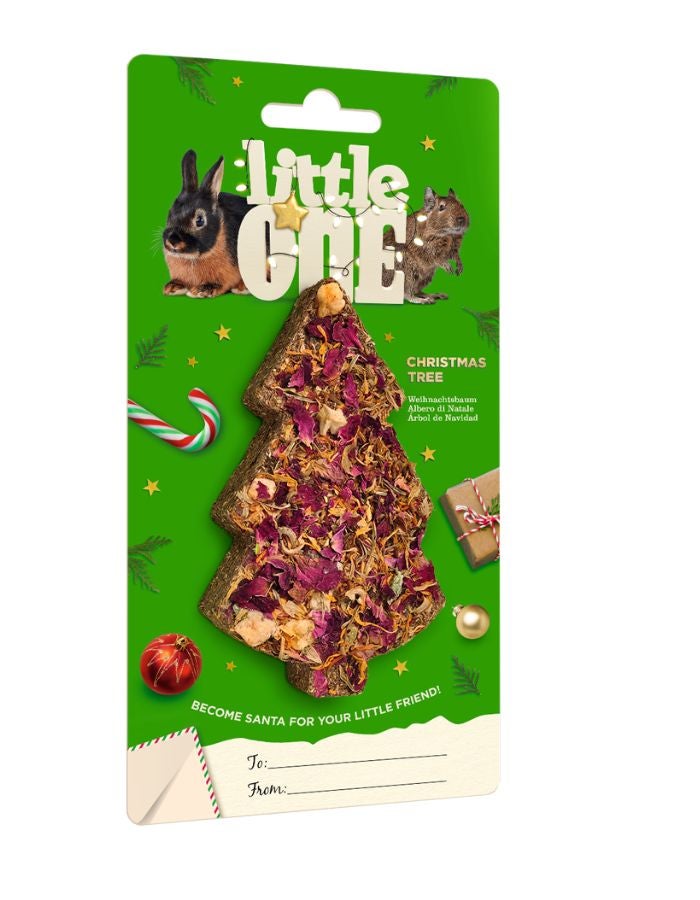 Little One Christmas Tree Treat-Toy for Small Mammals 55g – Edible Holiday Chew & Snack