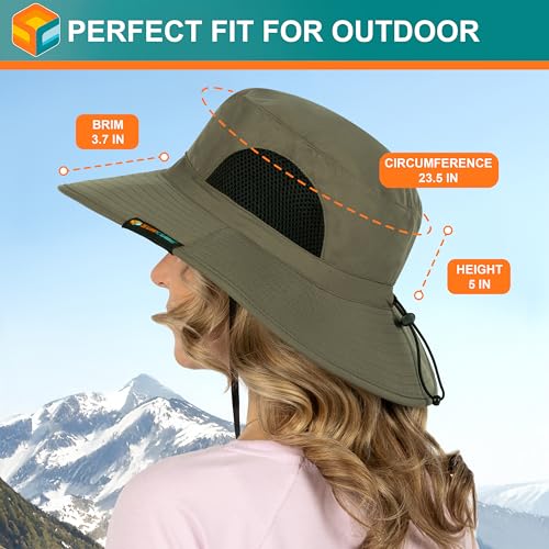 Suncube SUN CUBE Wide Brim Sun Hat Men Women, Mens Fishing Hats Sun UV Protection, Womens Hiking Bucket Hat, Outdoor Summer Safari Beach Boonie, Camping Unisex UPF 50+ Olive - Image 5