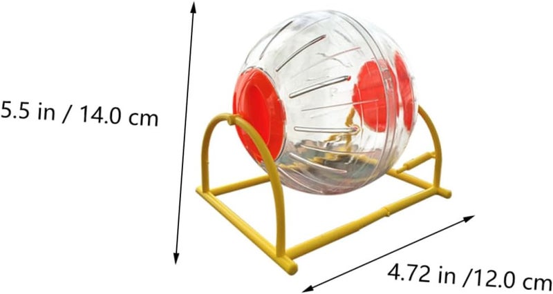 2pcs Hamster Exercise Wheels Running Ball Bracket, 12cm Small Diameter, Blue and Orange, Pet Supplies for Small Animals Fitness and Training - Image 2