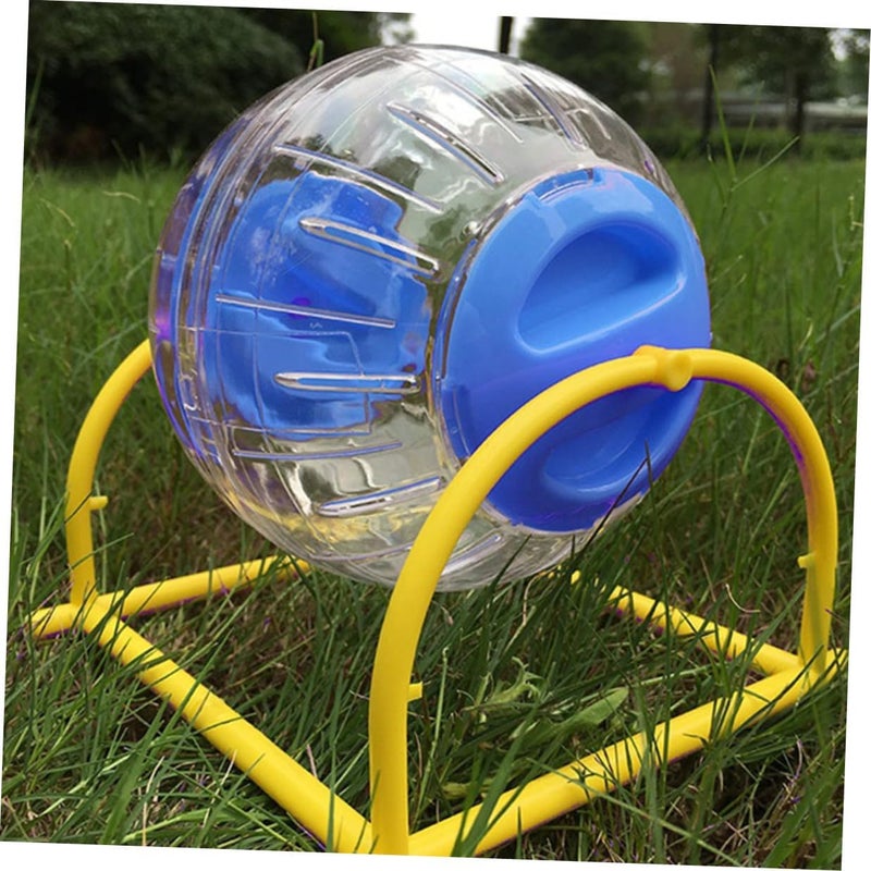 2pcs Hamster Exercise Wheels Running Ball Bracket, 12cm Small Diameter, Blue and Orange, Pet Supplies for Small Animals Fitness and Training - Image 4