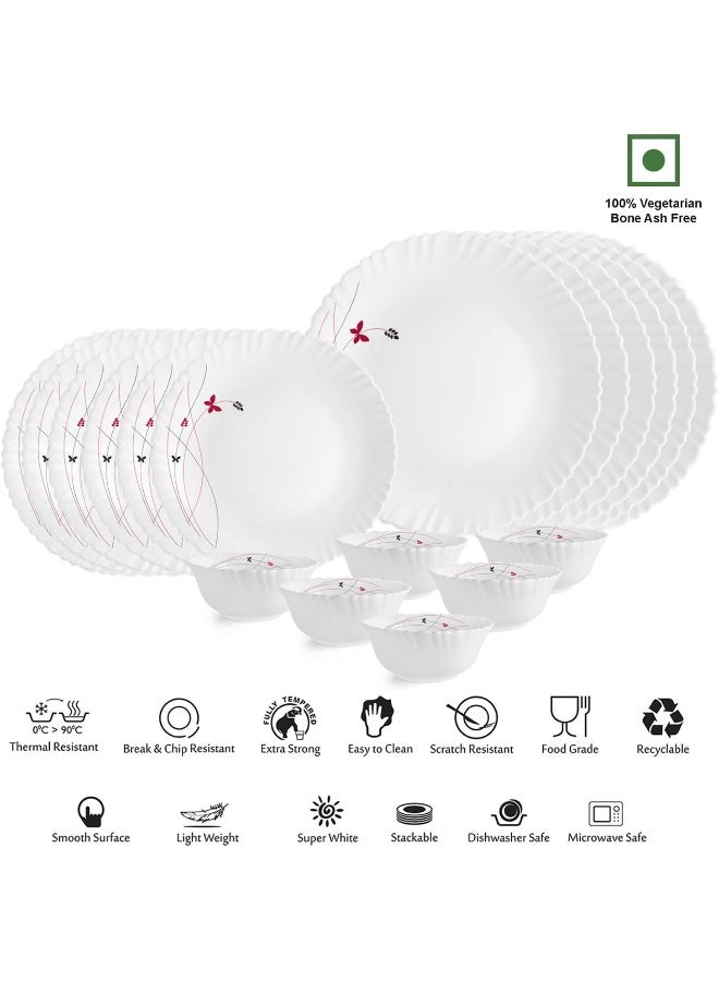 Cello طقم عشاء سيلو أوبالوير دازل لوش فييستا، 18 قطعة، أبيض - Image 3