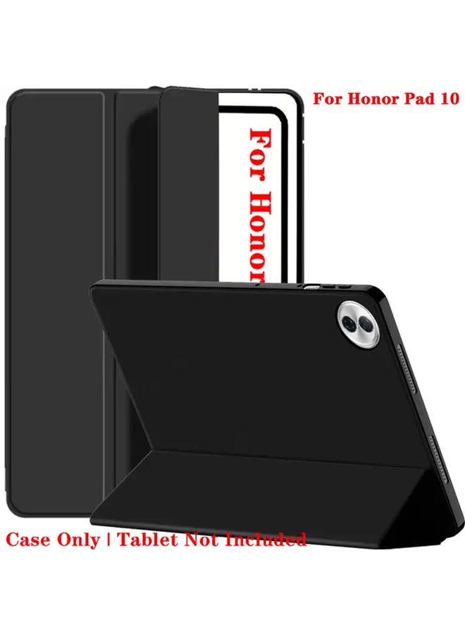 Case For Honor Pad 10 12 1 Inch 2025 Trifold Stand Smart Silicone Soft TPU Auto Wake Sleep Back Shell Black - Image 1