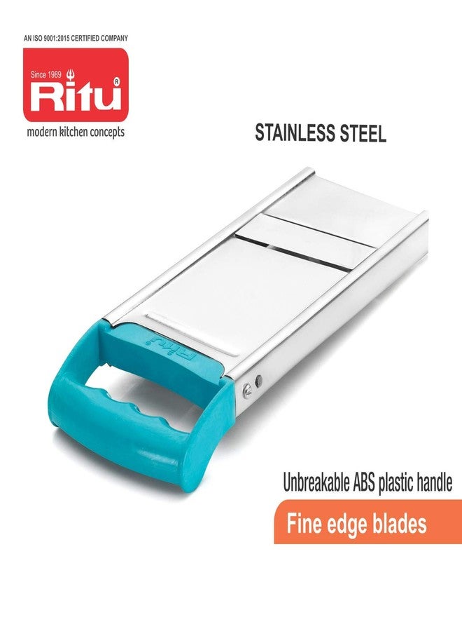 RITU Plastic Plain Slicer | Stainless Steel Manual Vegetable Cutter & Potato Chips Maker for Kitchen | Lightweight Slicer for Making Plain Chips, Veg Salad, Fruits Slicing at Home & Restaurants - Image 5