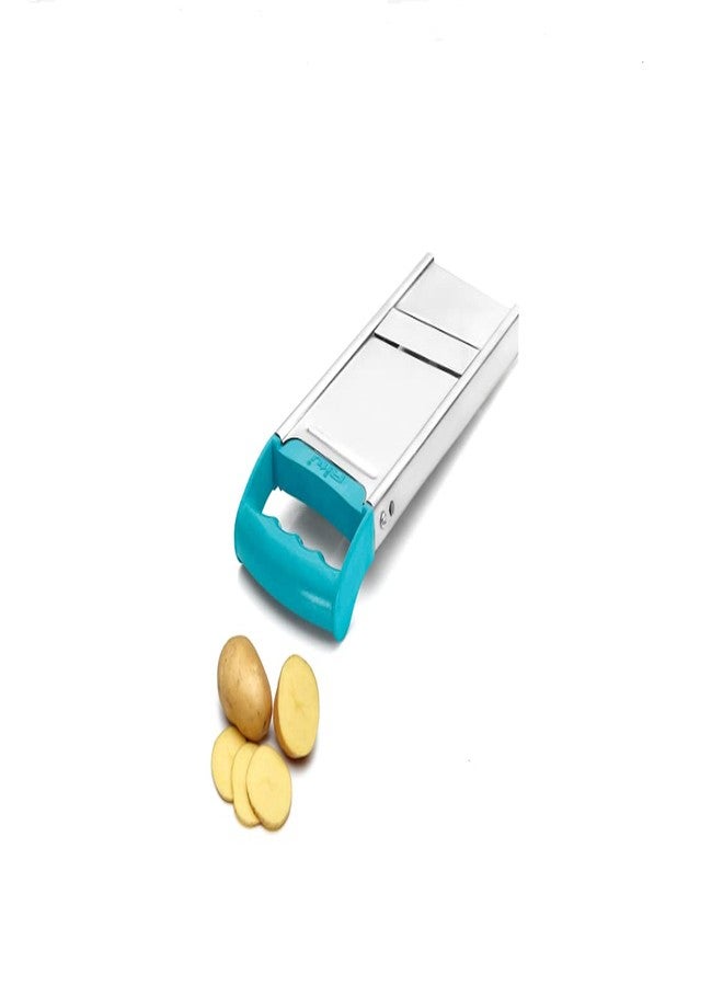RITU Plastic Plain Slicer | Stainless Steel Manual Vegetable Cutter & Potato Chips Maker for Kitchen | Lightweight Slicer for Making Plain Chips, Veg Salad, Fruits Slicing at Home & Restaurants - Image 3