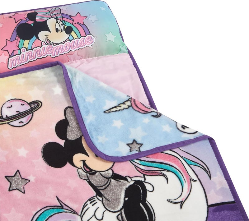 Idea Nuova Disney Minnie Mouse Super Soft Toddler Quilted Nap Mat with Built-in Pillow, 26" x 46", Multicolor - Image 5