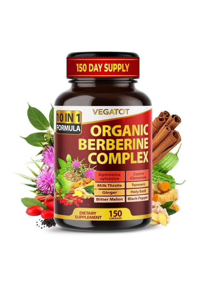 VEGATOT GlucoSavior Berberine Supplement with Ceylon Cinnamon, Bitter Melon, Gymnema - Supports Immune, Heart Health & Gastrointestinal Function - Made in The USA (150 Count (Pack of 1)) - Image 1