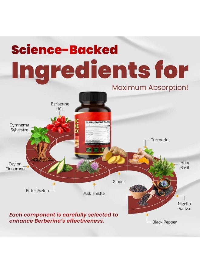 VEGATOT GlucoSavior Berberine Supplement with Ceylon Cinnamon, Bitter Melon, Gymnema - Supports Immune, Heart Health & Gastrointestinal Function - Made in The USA (150 Count (Pack of 1)) - Image 2