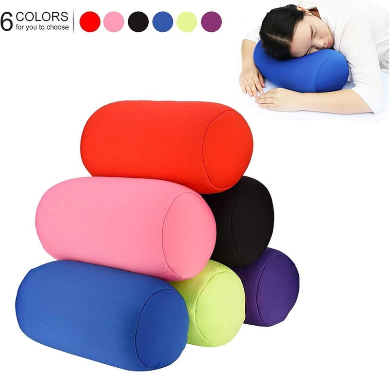 Microbead Back Cushion Roll Throw Pillow Comfy Bean Bag Pillow Travel Home Sleep Neck Support Comfortable for Travel Airplane Car Sofa Bed - Image 3