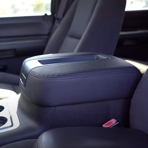 Dasbecan غطاء مسند الذراع لكونسول الوسط من داسبيكان متوافق مع شيفروليه أفالانش 2007-2014، شيفروليه سيلفرادو 1500 2500، شيفروليه سوبربان 1500 2500، جي إم سي يوكون، سييرا 2500HD 3500HD (أسود) - Image 4