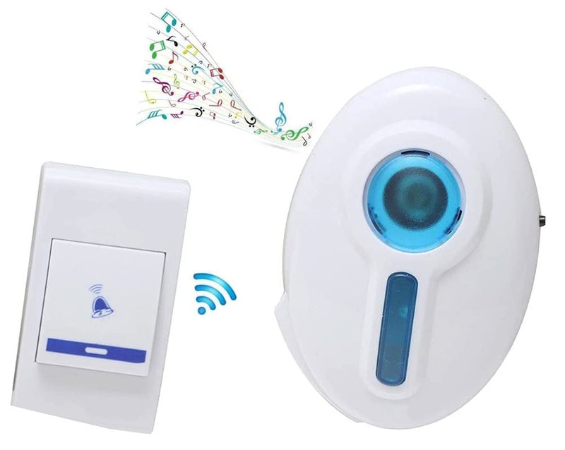 Ronest Wireless Door Bell for Home Office with LED Light 100 Feet Operating Range 15 Ringtones High Volume Sound 1 Receiver and Waterproof 1 Push Button with Battry Cell - Image 3