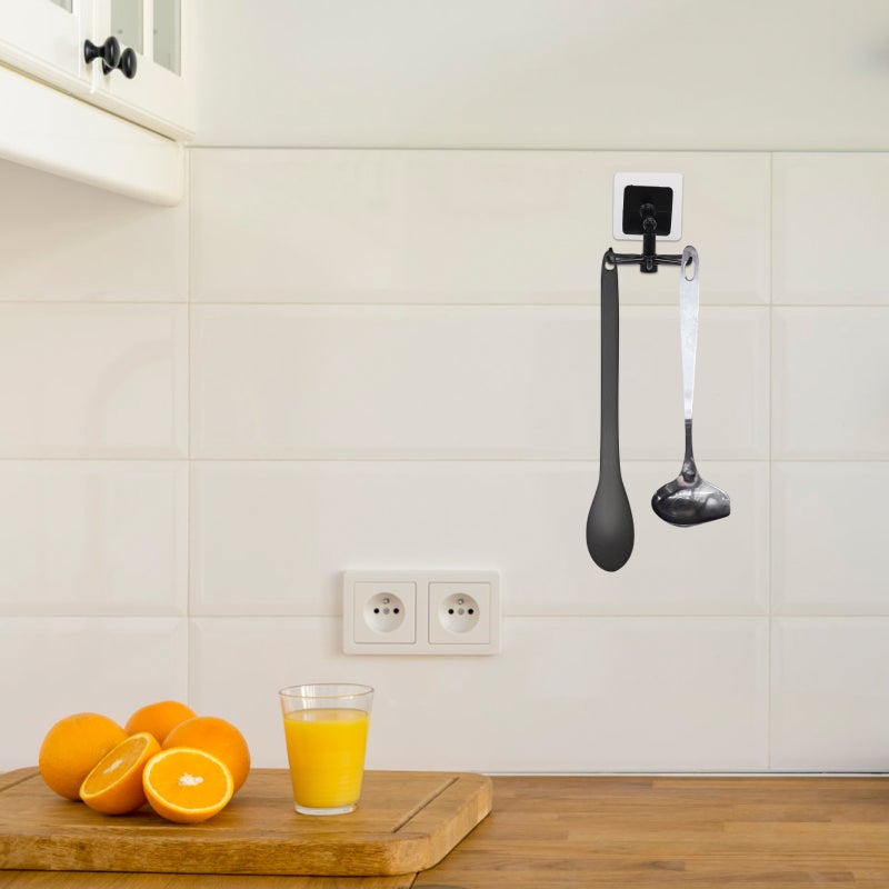 6pcs Wall-mounted Cookware Hooks Rotatable Storage Shelves Bathroom Hangers - Image 3