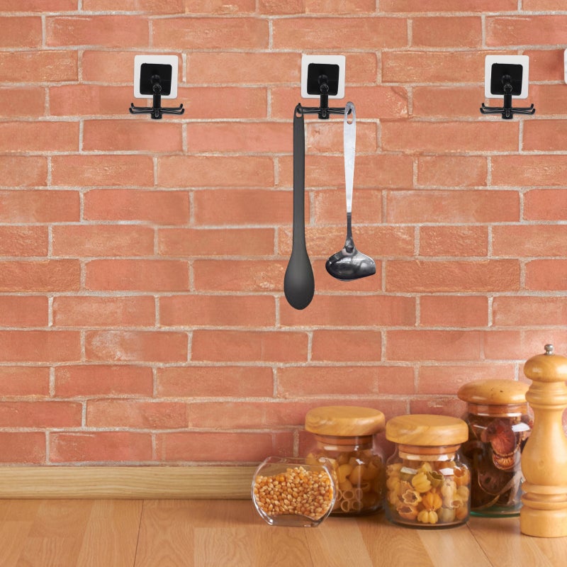6pcs Wall-mounted Cookware Hooks Rotatable Storage Shelves Bathroom Hangers - Image 2