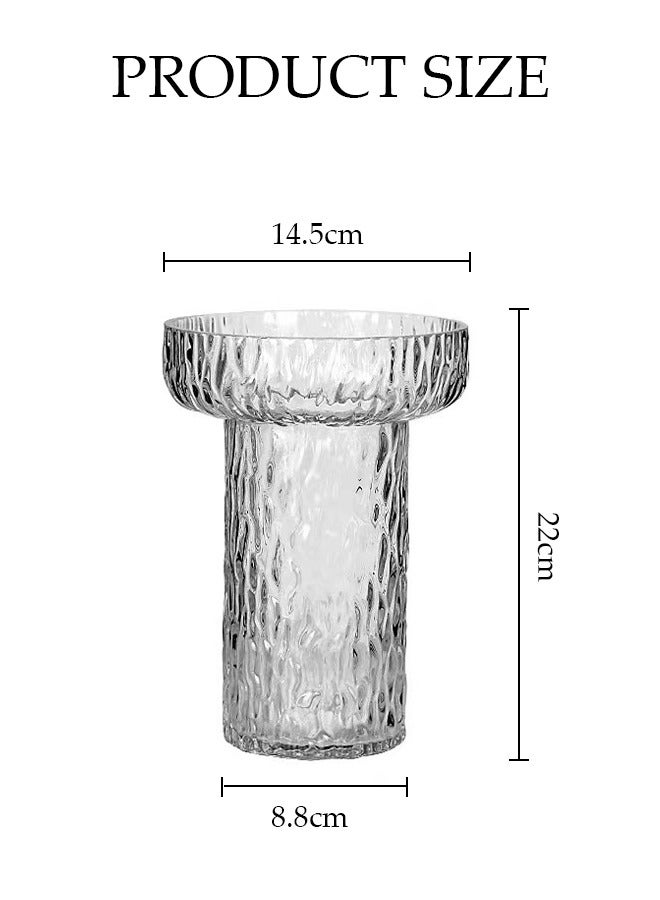 DUNISO Creative Clear Glass Vase Craft Aesthetic Decorative Small Flower Vase Hydroponic Plant Desktop Ornament Metal Geometric Vase for Flowers Rose Home and Office  - Image 2