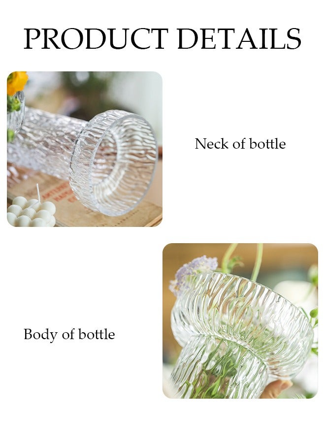 DUNISO Creative Clear Glass Vase Craft Aesthetic Decorative Small Flower Vase Hydroponic Plant Desktop Ornament Metal Geometric Vase for Flowers Rose Home and Office  - Image 3