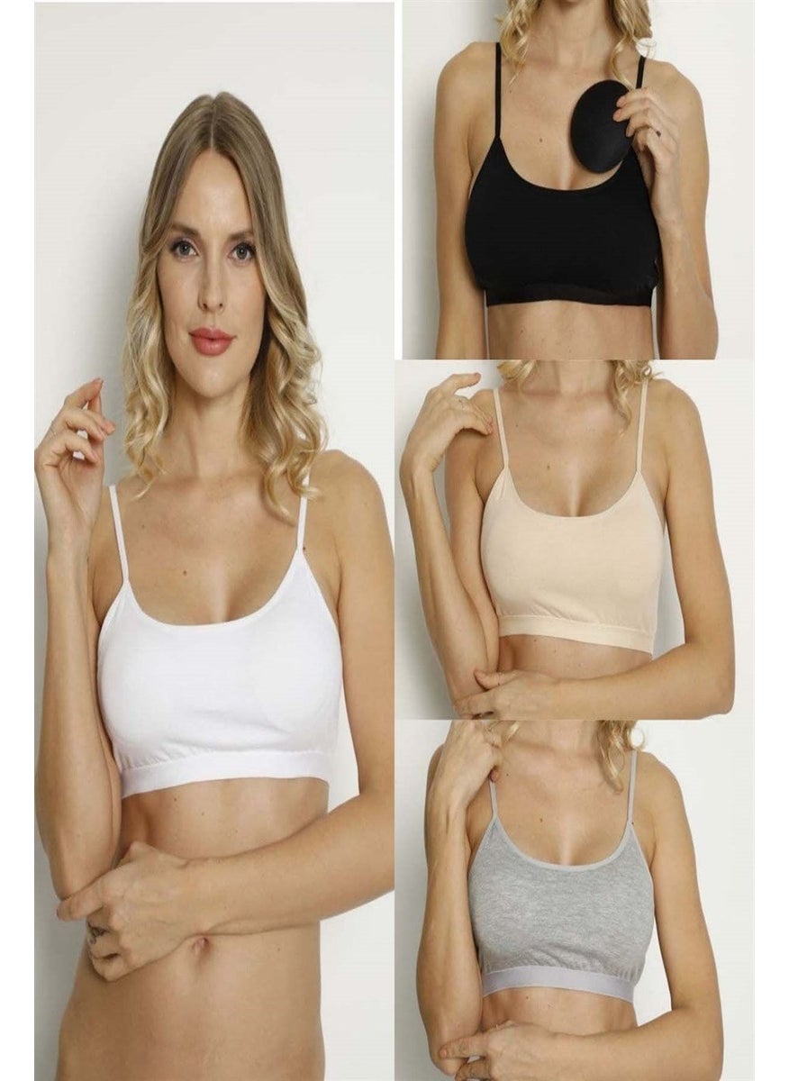 Arma Yıldız Women's Padded Half Undershirt with Rope Strap 4-Pack Colorful  - Image 1