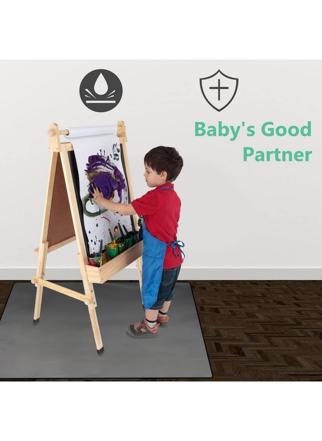 Goldleaf - Baby Splat Mat, 51"*51" Splat Mat for Under High Chair, Non-Slip Baby Play Mat for Art Crafts Playtime, Portable Picnic Table Cloth Mat, Multipurpose Waterproof Washable (Deep Blue) - Image 1