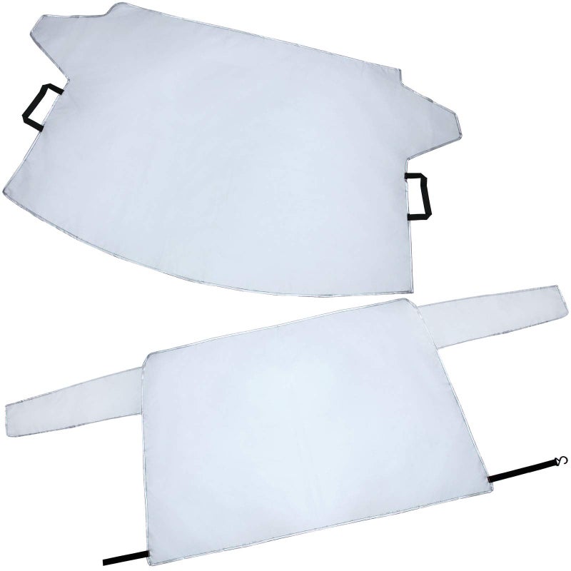 BBTO 2 Pieces Car Windshield Snow Cover Ice Frost Protector Windproof Car Cover Oxford Windshield Fit Winter Snow Defender for Most Vehicles Trucks SUV - Image 1