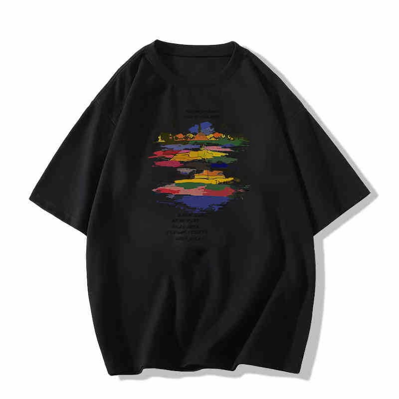 Chubby Girl Shoulder Oversize Short-Sleeved T-Shirt For Men And Women Summer Grey Design Sense Niche American Loose Half-Sleeved Top - Image 1