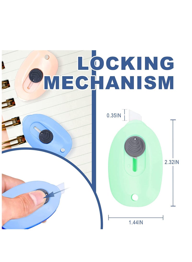 3pcs Portable Utility Knife Box Cutter Safety Package Box Opener Retractable Utility Ceramic Blades with Keychain  - Image 2