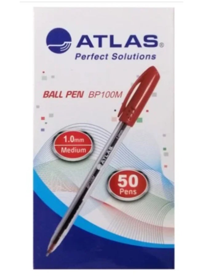 ATLAS RED Fine Line Office Pen - 1.0MM - 50pcs