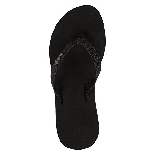 Reef Star Cushion Womens Flip Flop, Soft Cushion Footbed, Arch Support, Black, 10 - Image 2