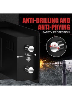 Arabest Mini black safe,electronic digital keypad lock,equipped with two keys,suitable for home/office/hotel (Black)  - Image 5