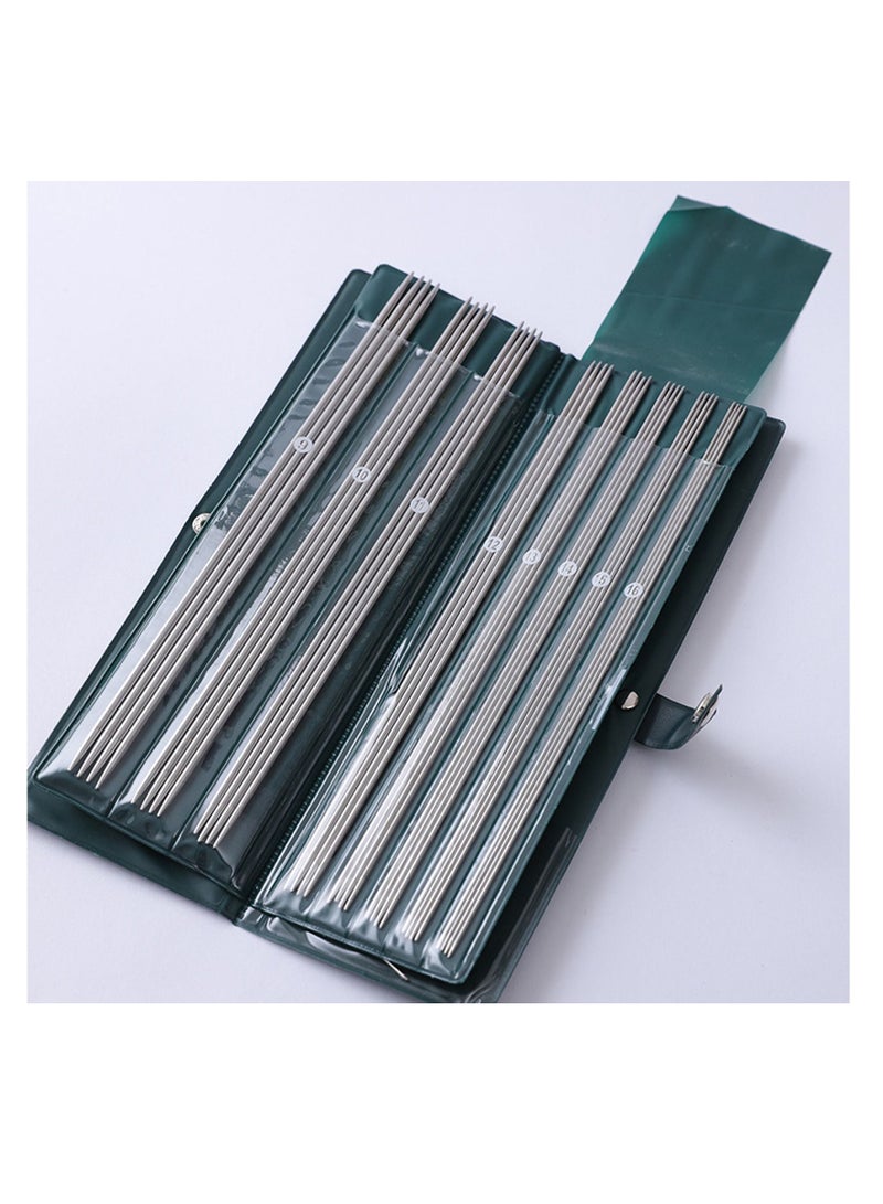 Excefore Double Pointed Knitting Needles, 11 Sizes Stainless Steel Metal Knitting Needles Set, Beginners Straight Knitting Needles Double Pointed Knitting Needle Sets 9.8inche - Image 2
