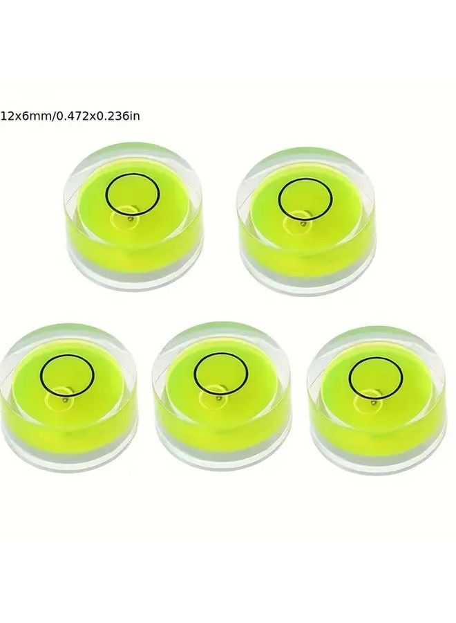 5pcs Mini Round Bubble Spirit Level Tool Set 12x6mm High Precision 0 1mm Measurement - Image 2