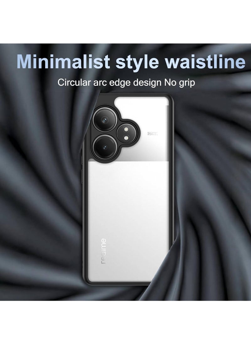 ماركة غير محددة - متوافق مع حافظة Realme GT NEO 6 / GT NEO6 SE/GT 6 / GT 6T شفافة، مقاومة للصدمات من الدرجة العسكرية ومضادة للاصفرار، حافظة هاتف واقية نحيفة وغطاء ممتص للصدمات كامل مع عدسة كاميرا واقية - أسود - Image 1