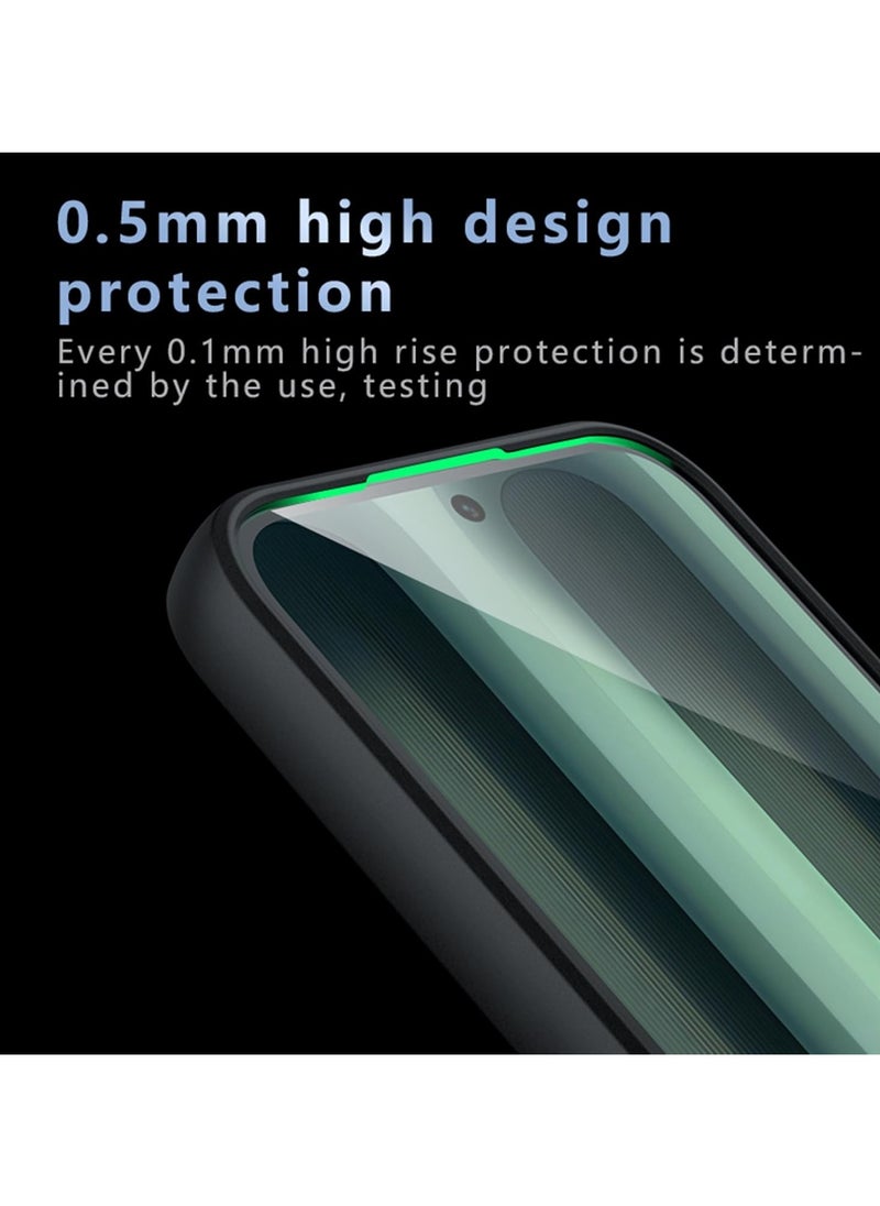 ماركة غير محددة - متوافق مع حافظة Realme GT NEO 6 / GT NEO6 SE/GT 6 / GT 6T شفافة، مقاومة للصدمات من الدرجة العسكرية ومضادة للاصفرار، حافظة هاتف واقية نحيفة وغطاء ممتص للصدمات كامل مع عدسة كاميرا واقية - أسود - Image 1