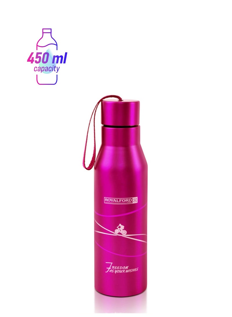 Royalford Vacuum Bottle Stainless Steel 450Ml Pink/White 450ml - Image 1