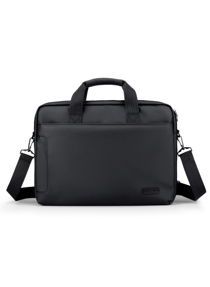 Mark Ryden MR-425X Black 14 Inch Business Laptop Briefcase for Men Water Resistant Oxford Fabric 360 Protection Crossbody and Hand Carry Office Bag - Image 1