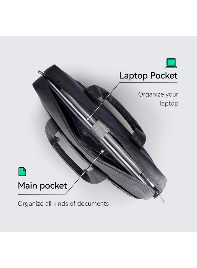 Mark Ryden MR-425X Black 14 Inch Business Laptop Briefcase for Men Water Resistant Oxford Fabric 360 Protection Crossbody and Hand Carry Office Bag - Image 5