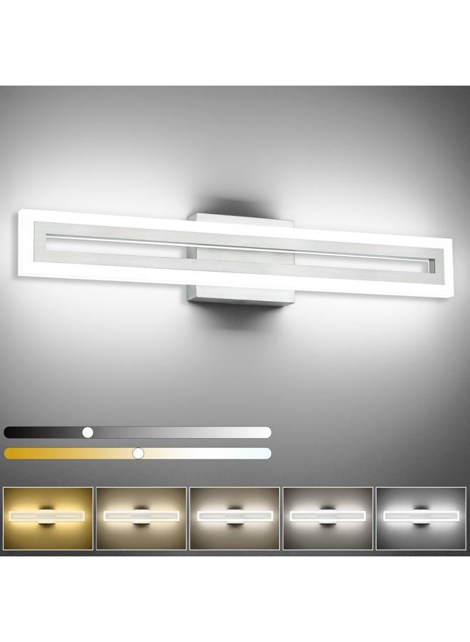 SOLFART Brushed Nickel Vanity Lights for Bathroom 5 Color Adjustable Dimmable 24 Inch Led Vanity Light 5CCT - Image 1