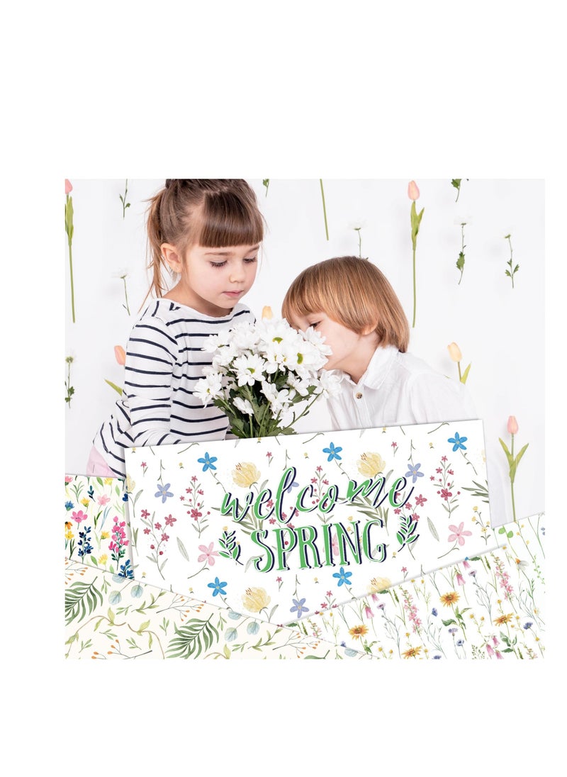 Wildflower Pattern Paper, 24 Sheets 11.8X11.8 Inch Spring Scrapbook, Specialty Paper Watercolor Colorful Flowers, Double-sided Craft Paper for DIY Card, Making Photo, Album Decor - Image 4