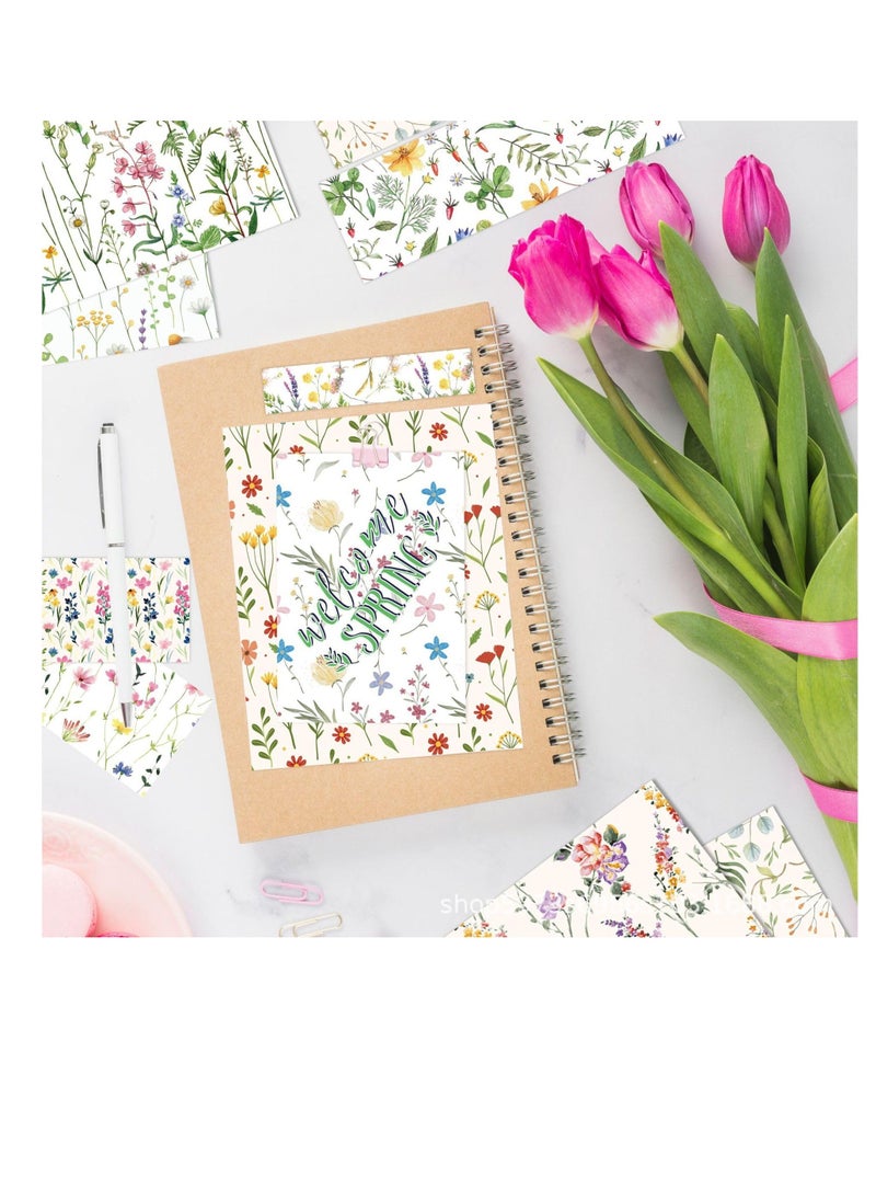 Wildflower Pattern Paper, 24 Sheets 11.8X11.8 Inch Spring Scrapbook, Specialty Paper Watercolor Colorful Flowers, Double-sided Craft Paper for DIY Card, Making Photo, Album Decor - Image 5