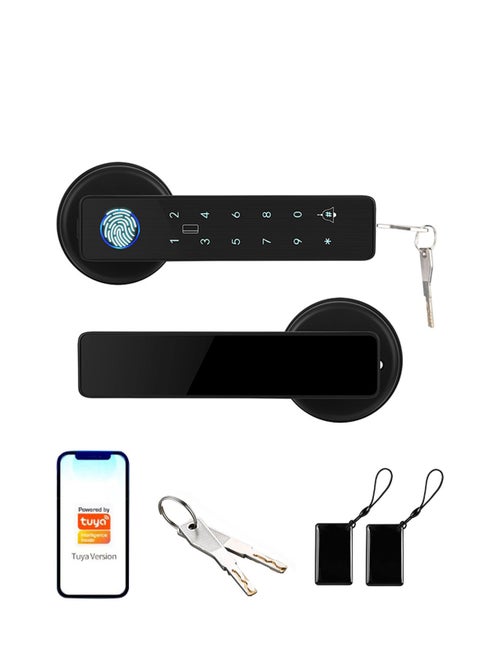 Smart Door Lock, TuYa APP/  Fingerprint/Swipe Card/Password/Key