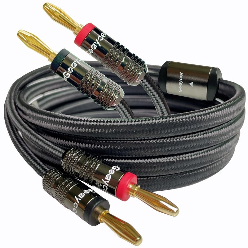 Goaycer Speaker Wire with Banana Plugs, 14AWG Speaker Cable with Gold-Plated Banana Tips,Oxygen-Free Copper (OFC), 6.6FT/2M - Image 1