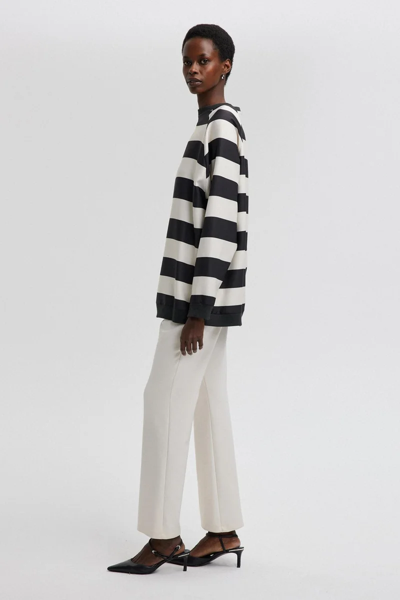 Touche Striped Crepe Tunic