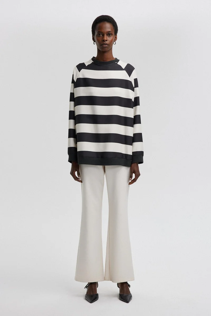 Touche Striped Crepe Tunic