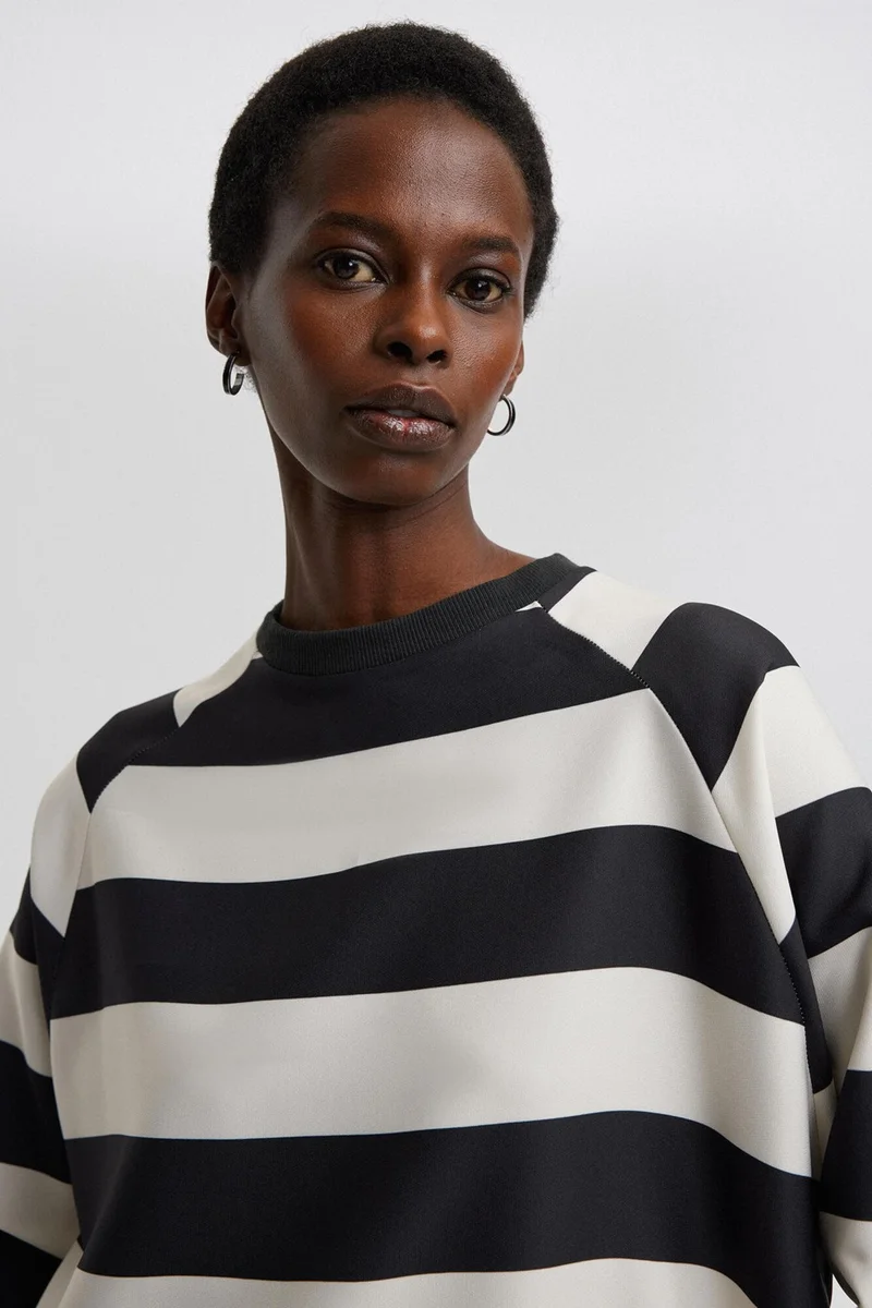 Touche Striped Crepe Tunic