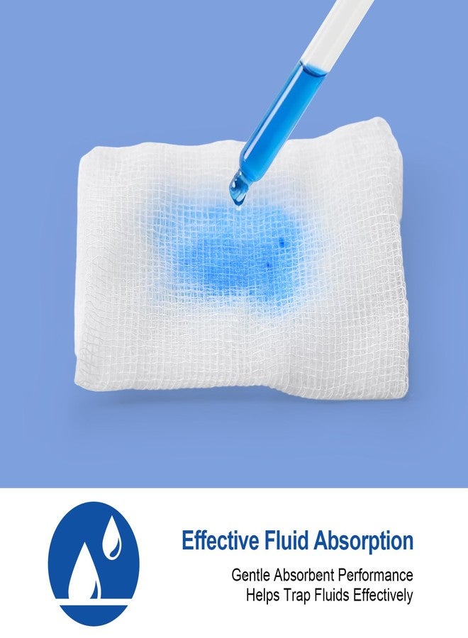JMU 200 Woven Gauze Sponges 2x2, 8-Ply Non-Sterile Guaze Pads, 100% Cotton Dental Pads - Image 4