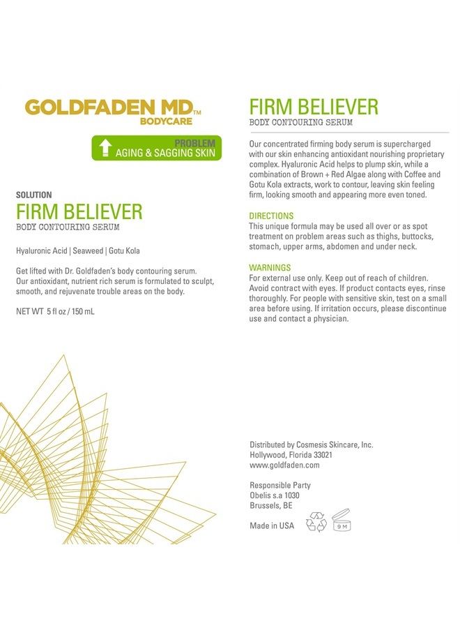 Goldfaden MD Firm Believer Body Contouring Serum | w/Marula Oil, Shea Butter, Algae, Coffee & Gotu Kola Extracts | Helps To Firm & Tone | NET WT 5 oz / 150 mL - Image 2