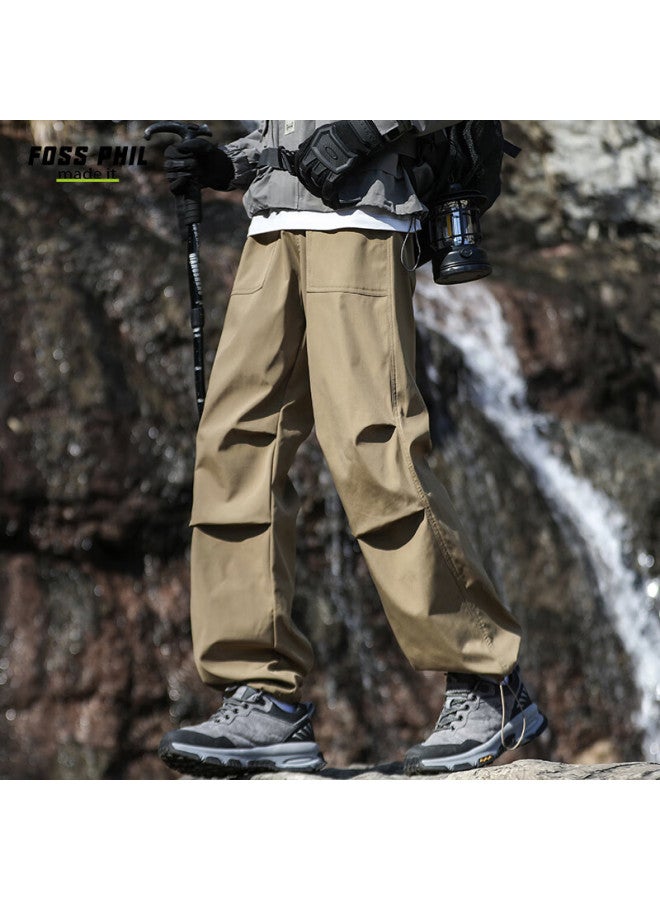 Foss Phil Men's American Workwear Pants Spring And Summer Loose Straight-leg Outdoor Assault Umbrella Trooper Sports Casual Pants 8398 Khaki L - Image 1