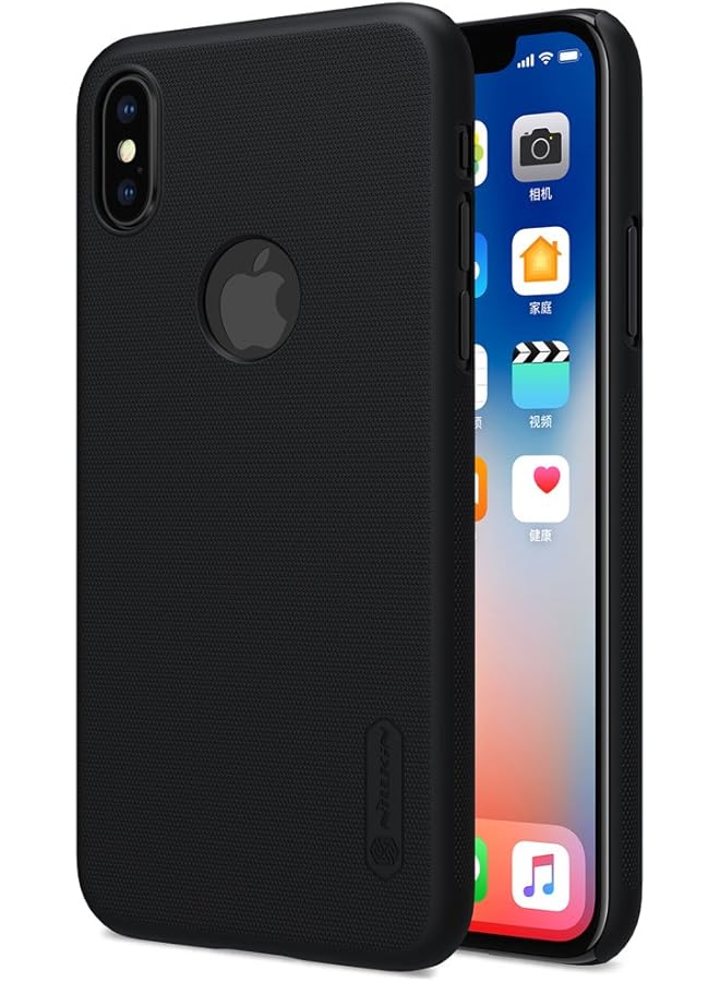 Nillkin Iphoen X Iphone Xs Case Super Frosted Hard Shield Mobile Cover With Screen Protector Logo Cutout Case Black - Image 1