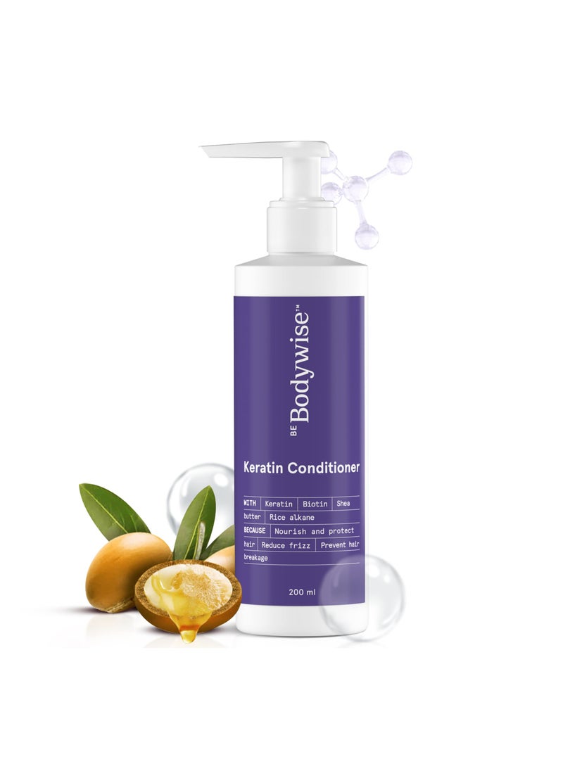 Be Bodywise Keratin Conditioner |Paraben And Sls Free | Reduces Frizz | Locks In Moisture | Keratin, Silk Protein, Biotin And Shea Butter  - Image 1